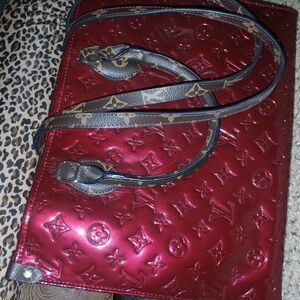 Louis Vuitton Red and Black Embossed Shoulder Bag